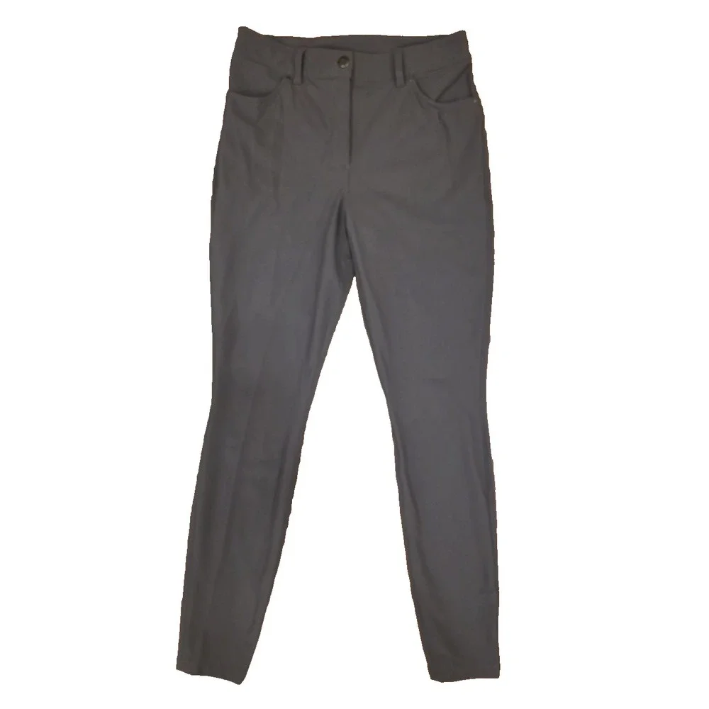 Lululemon Stretch High-Rise Pants 7/8 Size‎ 30 Gray LW5EJ85 Skinny Slim-Fit EUC